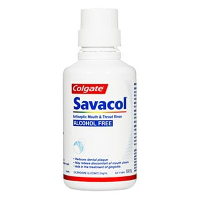 Colgate Savacol Alcohol Free Antiseptic Mouth & Throat Rinse | 300mL  by  available at SuperPharmacy Plus