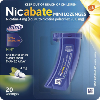 Nicabate Minis Quit Smoking Lozenge 4mg | 20 Pack  by  available at SuperPharmacy Plus