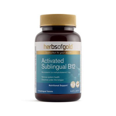 Herbs of Gold Activated Sublingual B12 | 75 Tablets