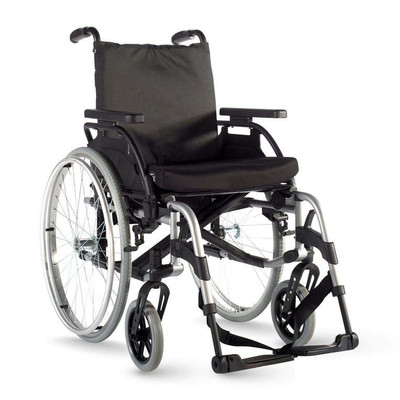 Breezy BasiX 2 Lightweight Wheelchair 16" Folding Back Silver  by  available at SuperPharmacy Plus