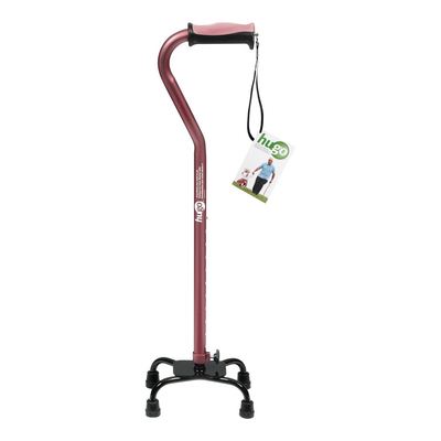 Hugo Adjustable Quad Cane Small Base | Rose