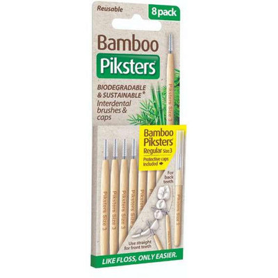Piksters Bamboo Straight Interdental Brush Size 3 | 8 Pack  by  available at SuperPharmacy Plus