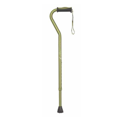 Comfort Plus Aluminium Cane - Offset Handle | Olive | Buy for 39.95 | Hugo |