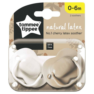 Tommee Tippee Natural Latex Cherry Soothers 0-6m | 2 Pack | Buy for 8.49 | Tommee Tippee |