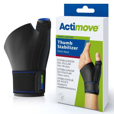 Actimove Sports Edition Thumb Stabilizer - Black product with packaging
