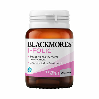 Front of Blackmores I-Folic 150 Tablets Front of Blackmores I-Folic 150 Tablets
