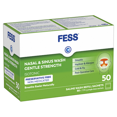 Fess Nasal & Sinus Gentle Strength Wash Refill Sachets | 50 Pack