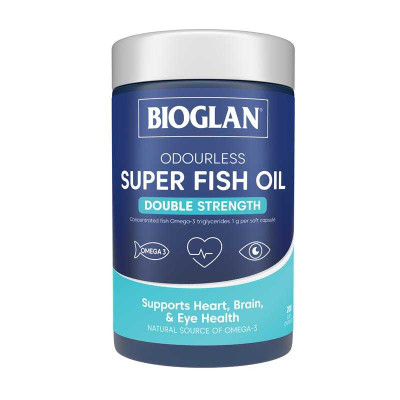 Bioglan Odourless Super Fish Oil Double Strength 200s – Packaging