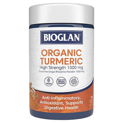 Bioglan Organic Turmeric High Strength 1000mg 100s – Packaging
