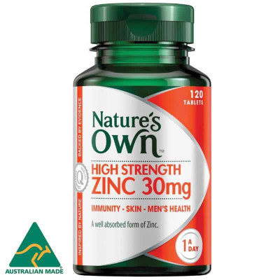 Natures Own High Strength Zinc 30mg 120 Tablets Natures Own SuperPharmacyPlus