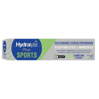 Hydralyte Plus Sport 20 Effervescent Tablets Lemon Lime