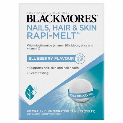 Blackmores Nails, Hair & Skin Rapi-Melt 60 Melts - Front of Pack