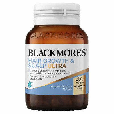 Blackmores Hair Growth & Scalp Ultra 60 Capsules - Front of Pack