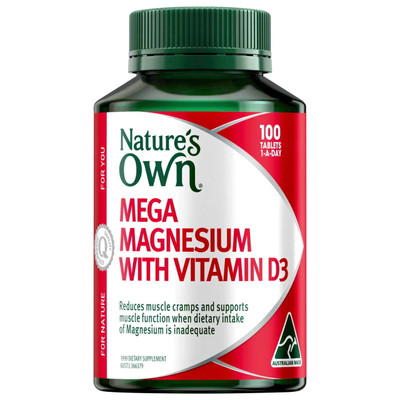 Nature\'s Own Mega Magnesium with Vitamin D3 | 100 Tabs from SuperPharmacyPlus