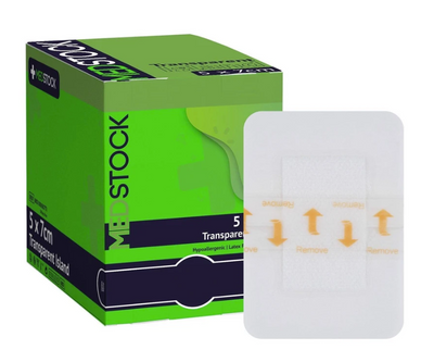 Medstock Transparent Island Dressing 5x7cm | Box of 100