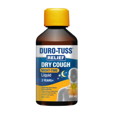 Duro-Tuss Relief Dry Cough Night-Time Liquid 200mL ( Durotuss ) from SuperPharmacyPlus