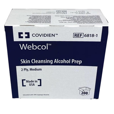 Webcol Skin Swabs Alcohol Wipes | 200 Box