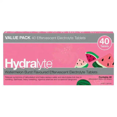 Hydralyte Effervescent Watermelon Burst | 40 Tablets ( Hydralyte ) from SuperPharmacyPlus