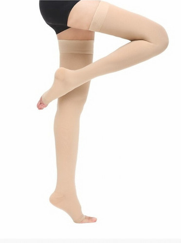 Sigvaris Cotton Thigh (A-G) with Knobbed Grip Top Class 2 (23-32 mmHg) Open Toe