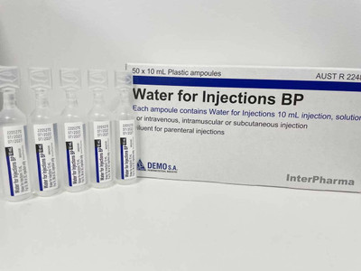Water For Injections BP 10ml Ampoules 50 Pack ( Interpharma ) from SuperPharmacyPlus