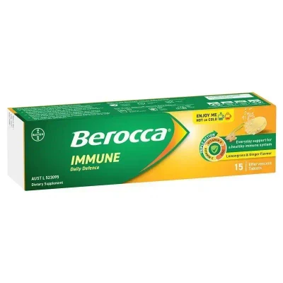 Berocca Immune Daily | Lemon Grass & Ginger | 15Tablets Available at SuperPharmacyPlus
