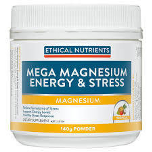 Ethical Nutrients Mega Magnesium Energy and Stress 140g Powder Tropical Ethical Nutrients SuperPharmacyPlus