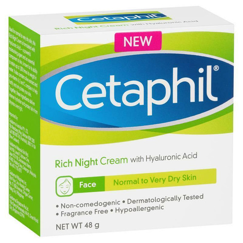 Cetaphil Face Rich Night Cream with Hyaluronic Acid 48g Cetaphil SuperPharmacyPlus