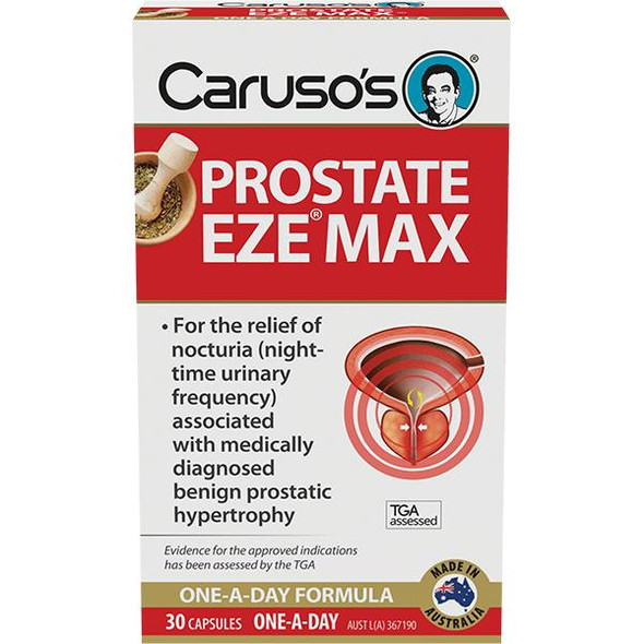 Carusos Natural Health Prostate Eze Max 15000mg Pygeum or 30 Capsules Carusos SuperPharmacyPlus