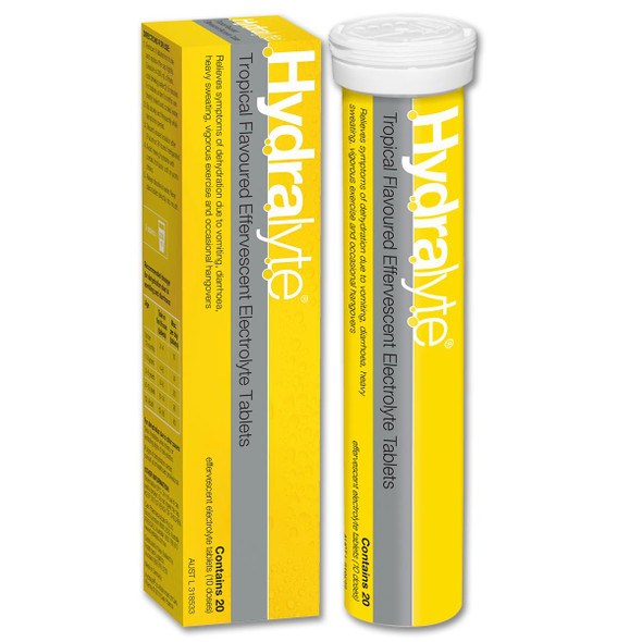 Hydralyte Effervescent Tropical 20 Tablets Hydralyte SuperPharmacyPlus