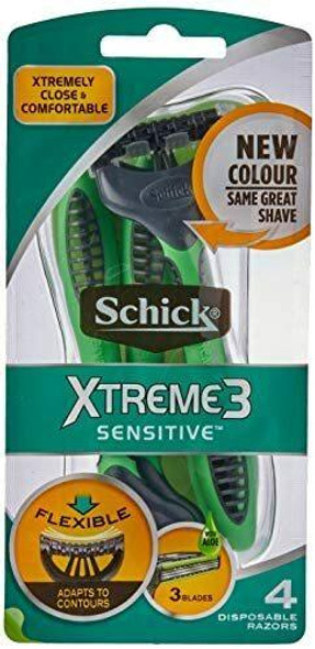 Schick Mens Razor Disposable Xtreme 3 Sensitive 4 Pack Schick SuperPharmacyPlus
