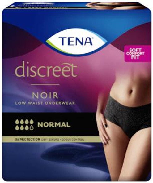 Tena Discreet Low Waist Black Pants or Large 9 Pack Tena SuperPharmacyPlus