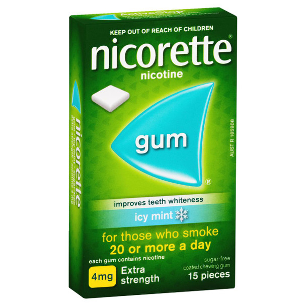 Nicorette Icy Mint Gum 4mG 15 pieces  by  available at SuperPharmacy Plus