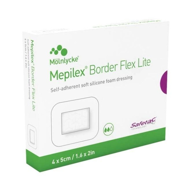 Mepilex Border Flex Lite 4cm x 5cm Dressing 10 Pack by Molnlycke available at SuperPharmacy Plus