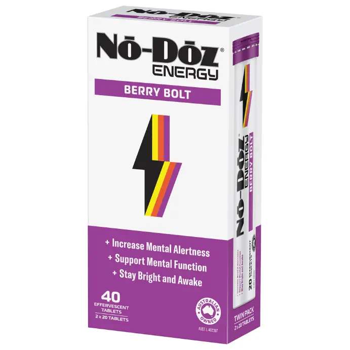No-Doz Energy Berry Bolt 40 Effervescent Tabs | Boost Energy