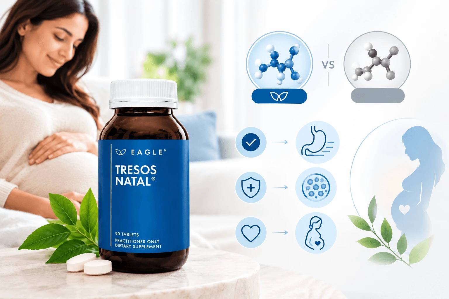 What makes the 5-MTHF in Eagle Tresos Natal different from ordinary folic acid?