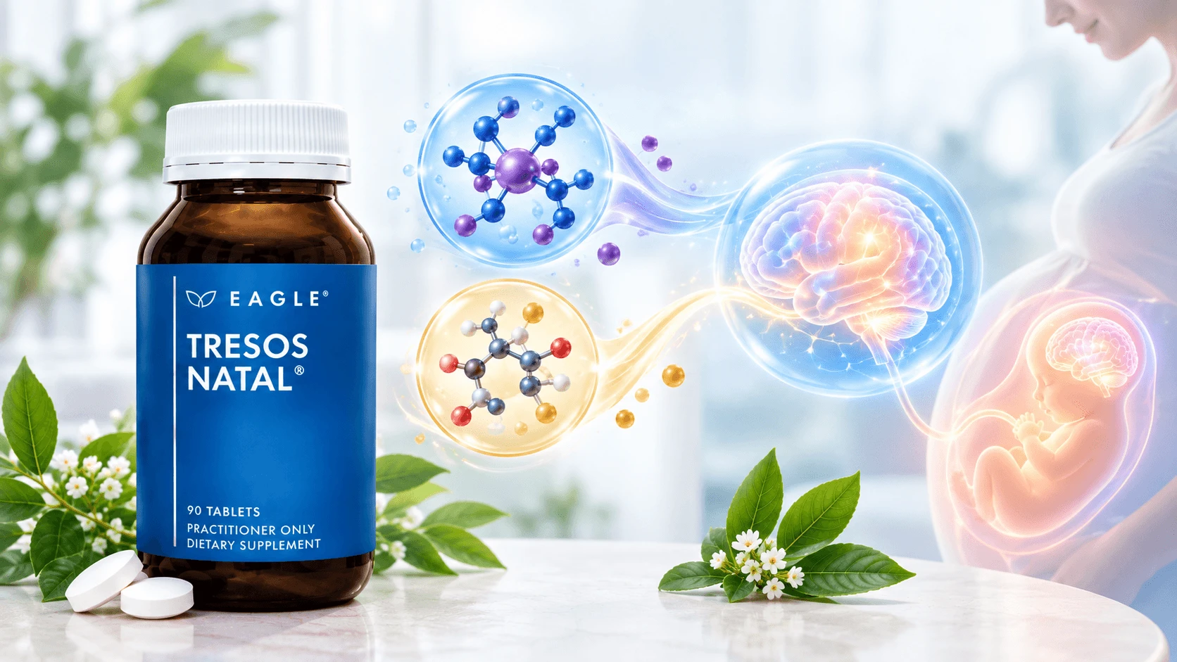 How much iodine and choline does Eagle Tresos Natal give for foetal brain development?
