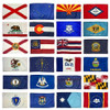 24 of the US state flags in alphabetical order.