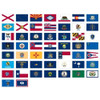 A flag set with all 50 American state flags.