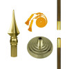 Fancy spear, cord and tassel, floor stand, and two-piece pole.