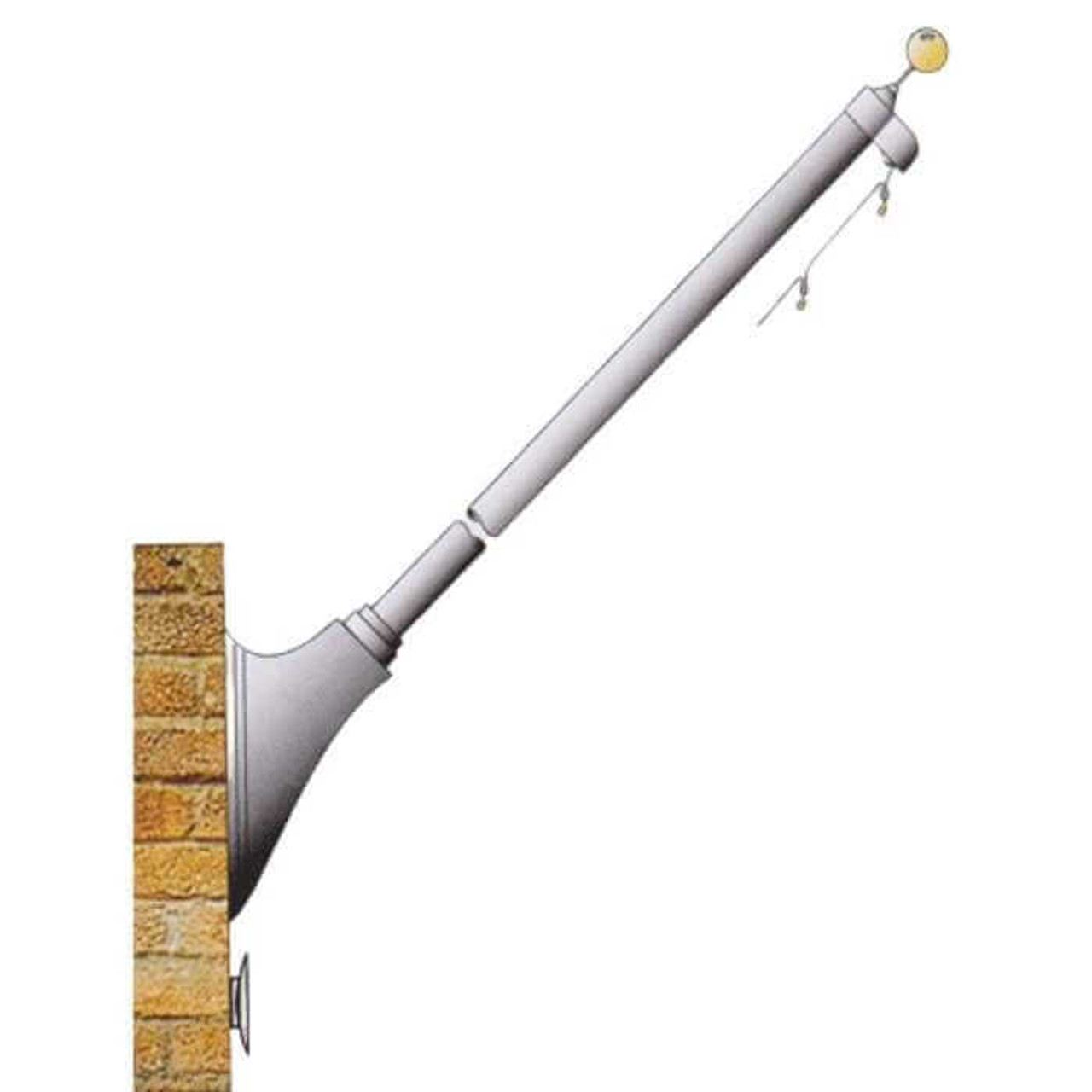 8 Non-Tapered Wall Mounted Flagpole ECOS8