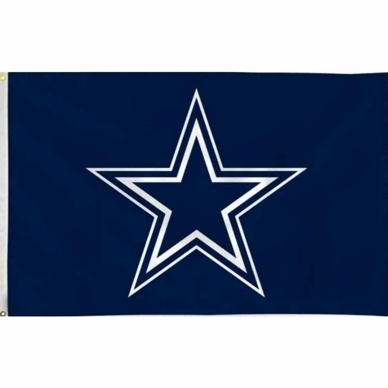 Dallas Cowboys flag has a navy blue background and a white star design centered