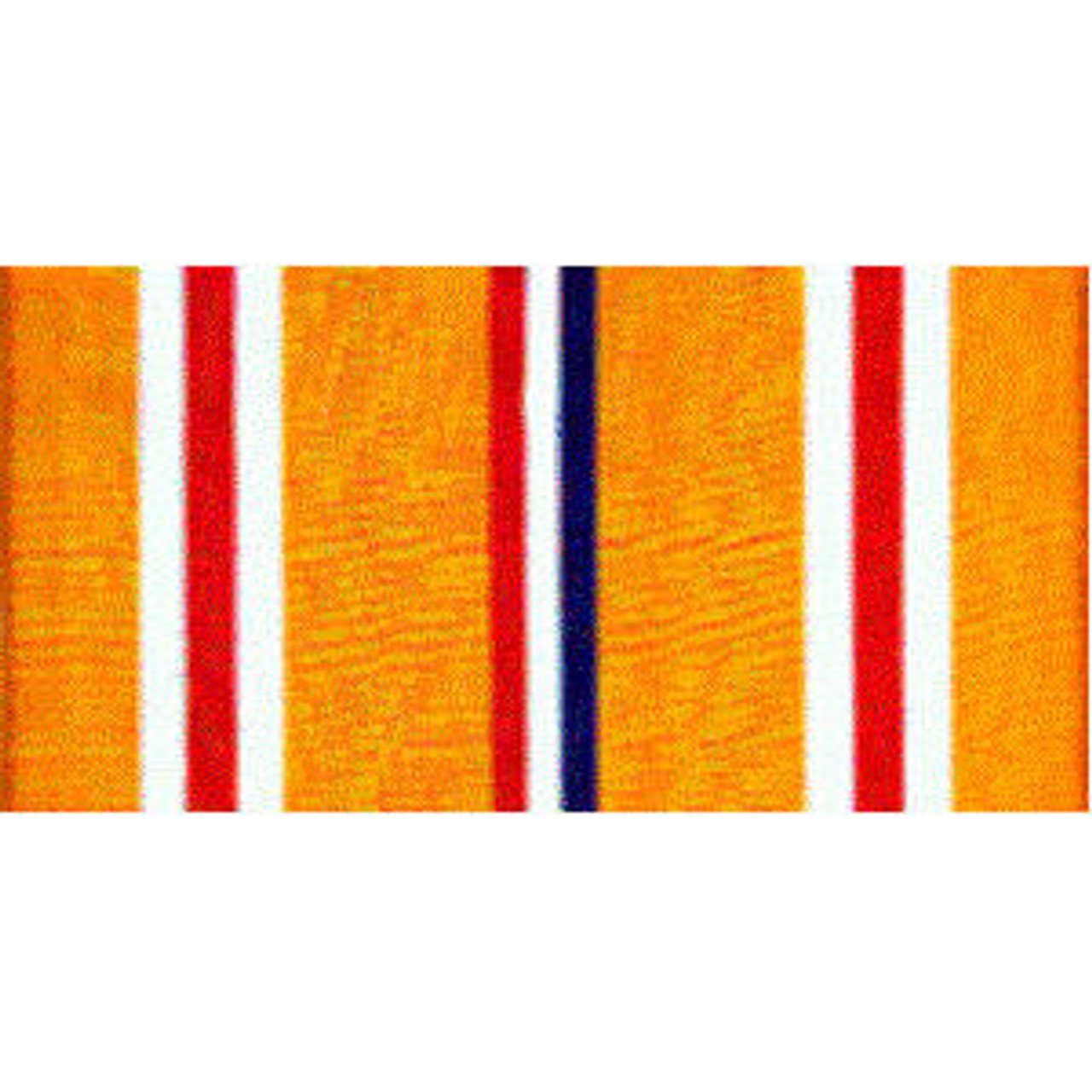 Asiatic Pacific Campaign Streamer. Orange, white, and red stripes with blue stripe at center.