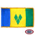 The indoor St. Vincent & Grenadines flag has 3 sides of fringe around blue, yellow, and green triband with 3 green diamonds in the center. FMAA Certified Made in America seal.