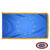 The indoor EU flag has 3 sides of gold fringe around a dark blue field with a circle of 12 gold stars in the center. FMAA Certified Made in America seal.