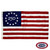 The limited edition 250th anniversary Betsy Ross flag with 13 red and white stripes and a dark blue canton with 13 white stars encircling the text “250.” FMAA Made in America seal. The limited edition 250th anniversary Betsy Ross flag with 13 red and white stripes and a dark blue canton with 13 white stars encircling the text “250.” FMAA Made in America seal.