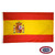 The Spain flag has 3 horizontal stripes of red, a wider yellow stripe, & red. On the left is the national coat of arms. FMAA Certified Made in America seal.