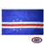 The Cape Verde flag is dark blue with three white and red stripes on the lower half, with a circle on top of 10 yellow stars. FMAA Certified Made in America seal. The Cape Verde flag is dark blue with three white and red stripes on the lower half, with a circle on top of 10 yellow stars. FMAA Certified Made in America seal.