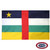 The CAR flag has 4 blue, white, green & yellow stripes. In the center is a vertical red line & in the upper left corner is a yellow star. FMAA Certified Made in America seal. The CAR flag has 4 blue, white, green & yellow stripes. In the center is a vertical red line & in the upper left corner is a yellow star. FMAA Certified Made in America seal.