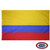 The Colombian flag is a horizontal yellow, blue, and red tricolor. The yellow stripe takes up half the height of the flag. FMAA Certified Made in America seal.
