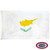 The Cyprus flag is white with a gold map of the country in the center, above two green olive branches. FMAA Made in America seal. The Cyprus flag is white with a gold map of the country in the center, above two green olive branches. FMAA Made in America seal.